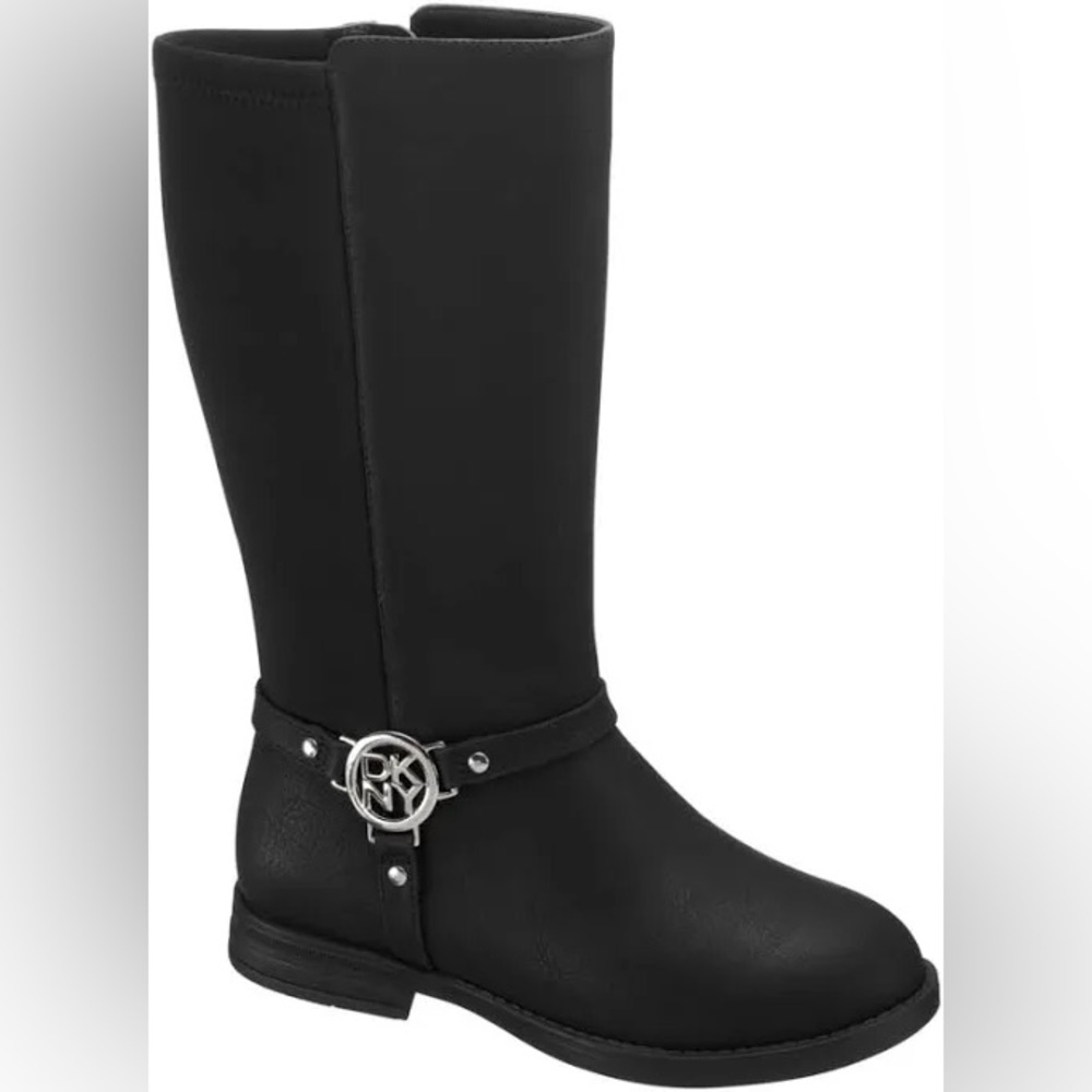 NEW Girls DKNY Logo Detail Elastic Tall Boot